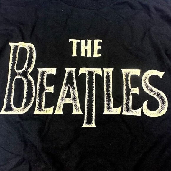 The Beatles Logo Band Tee Shirt Black,  Size XX-Large - Picture 2 of 3